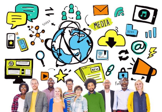 Diversity Casual Media Technology Teamwork Support Concept